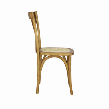 Cassis Traditional X-Back Wood Rattan Dining Chair - JONATHAN Y